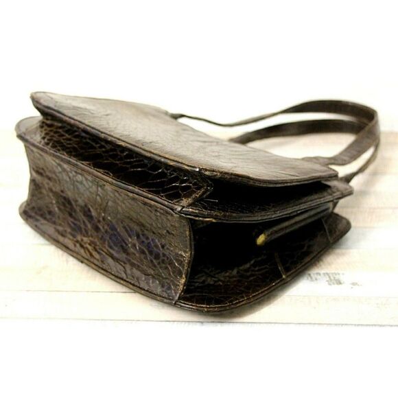 Nordstrom Best BROWN GENUINE LEATHER FRAME POCKETBOOK BAG HANDBAG SMALL PURSE - Picture 8 of 12